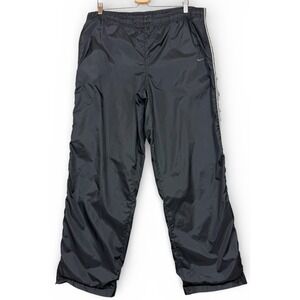 Vintage Nike Track Pants Mens M Black Athletic Zip Ankle Drawstring Baggy Y2K